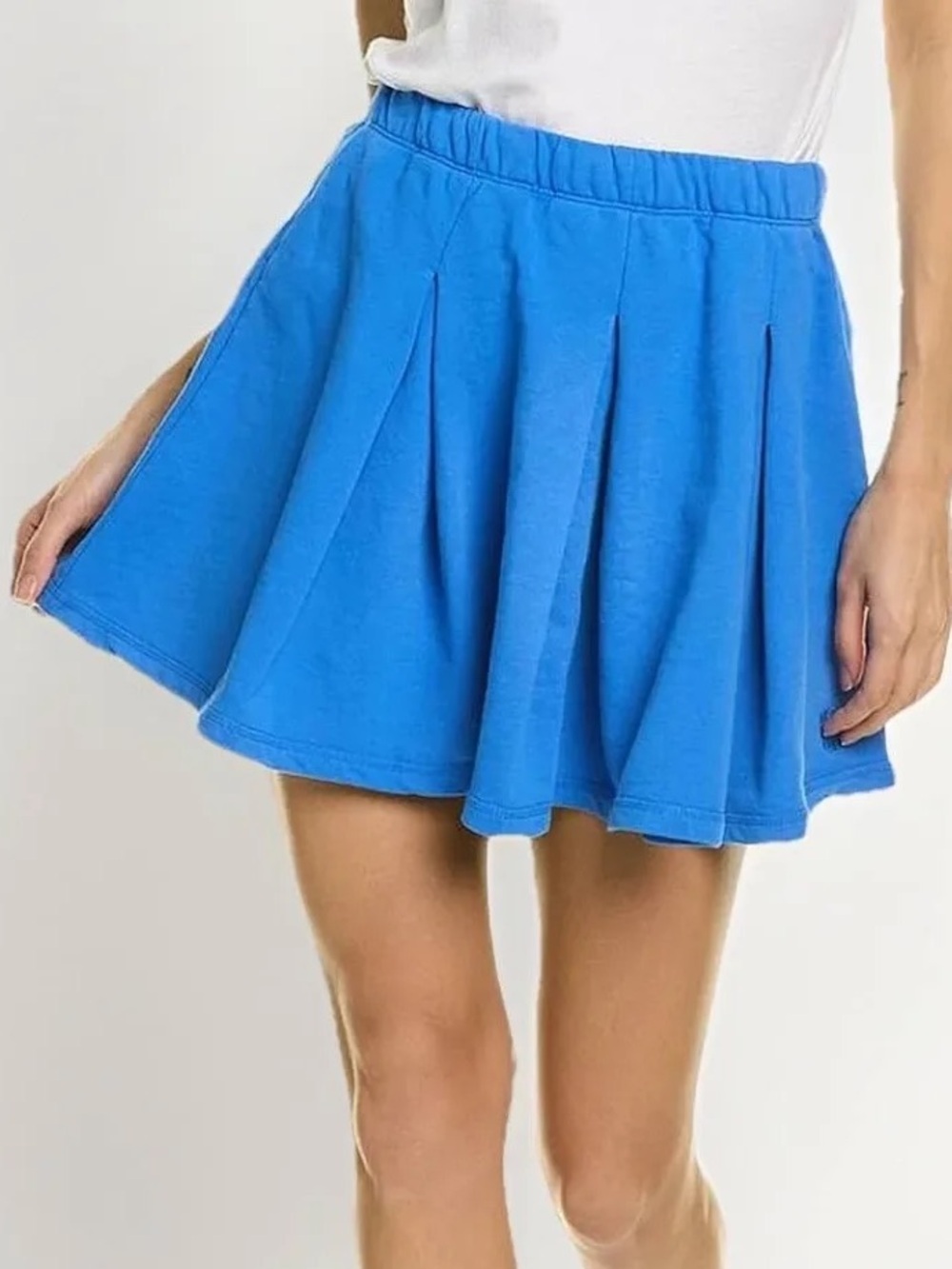 Monrow Bright Blue Circle Skater Skirt